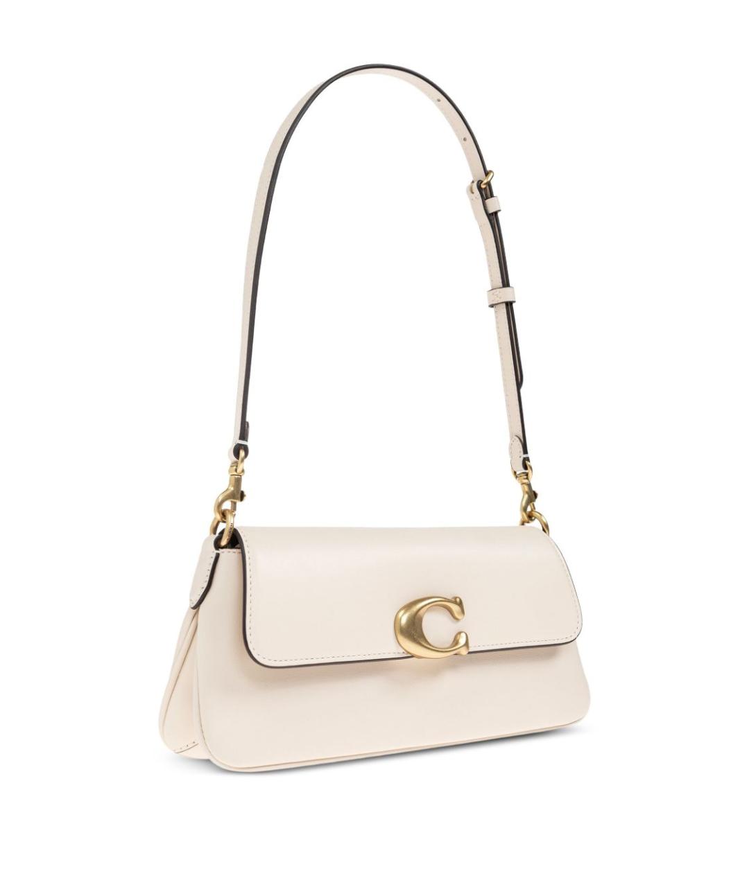 COACH Белая кожаная сумка через плечо, фото 5