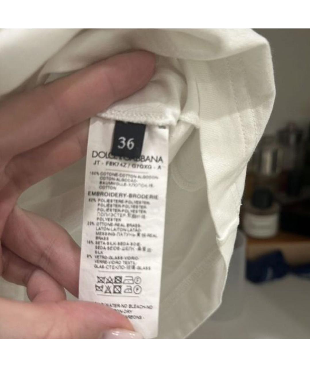 DOLCE&GABBANA Белая футболка, фото 4