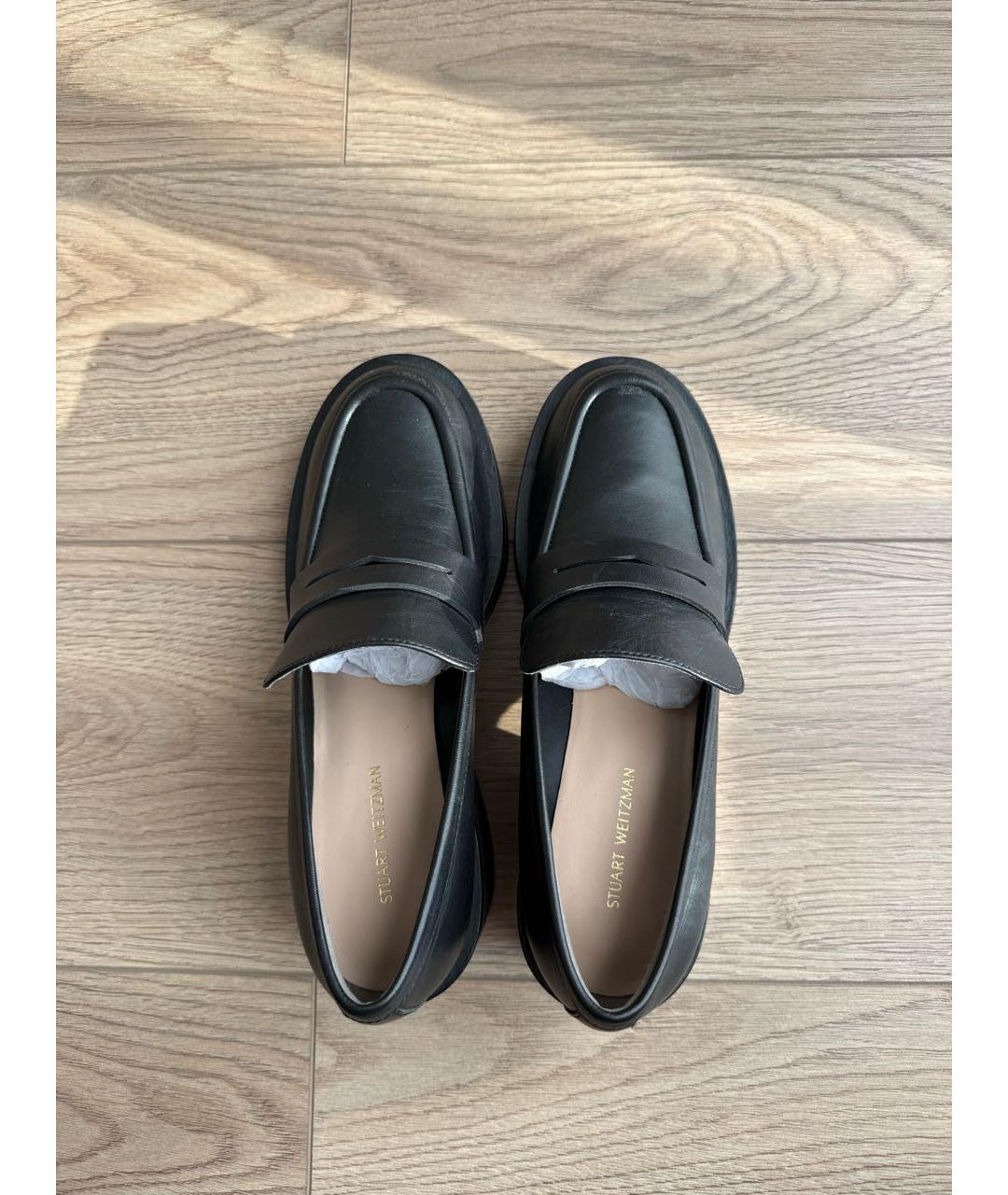 STUART WEITZMAN Черные кожаные лоферы, фото 3