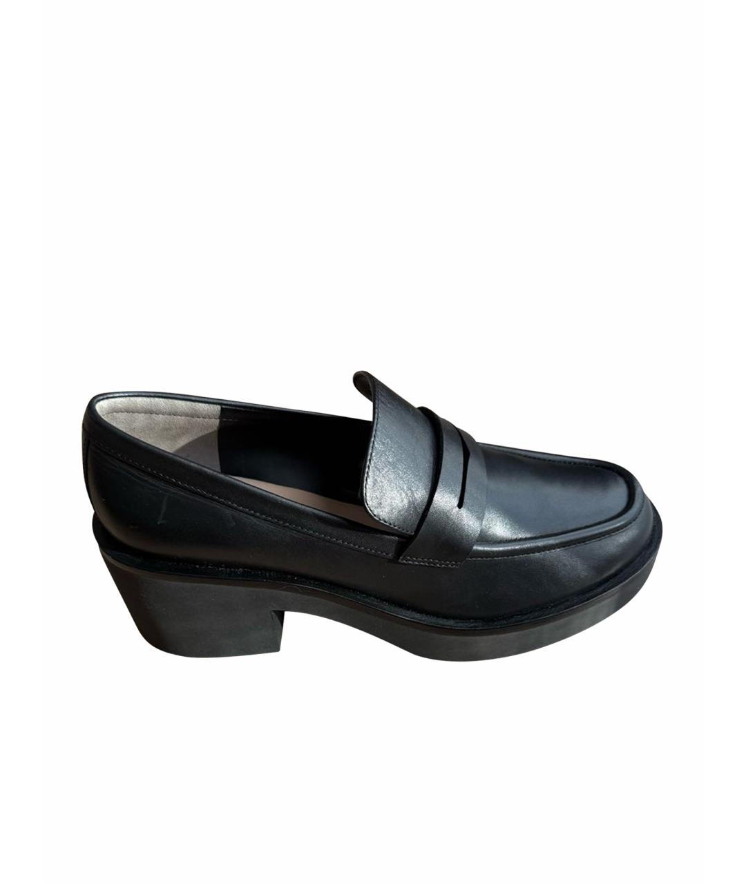 STUART WEITZMAN Черные кожаные лоферы, фото 1