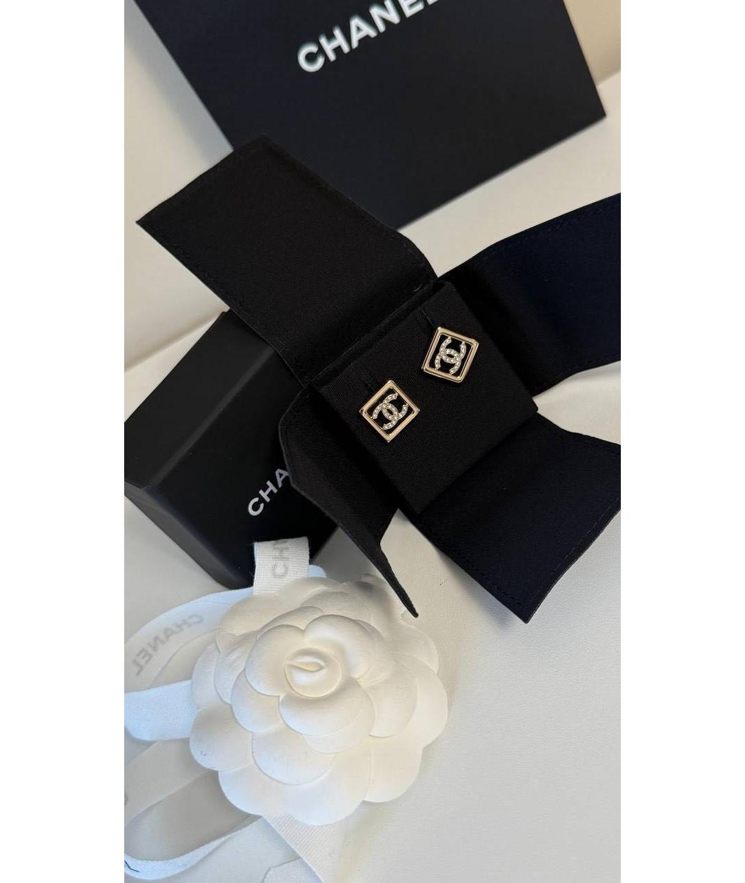 CHANEL Золотые латунные серьги, фото 3