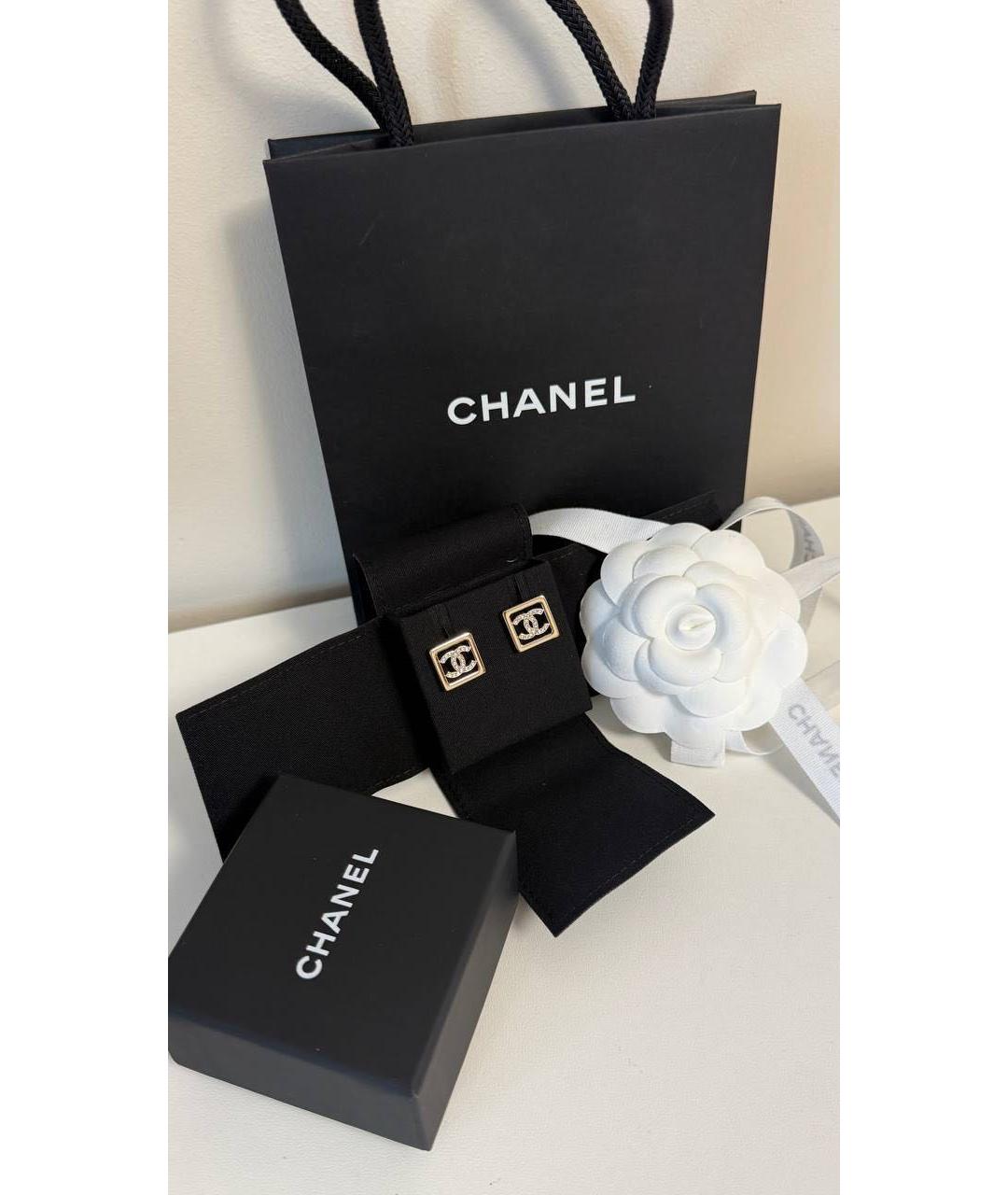 CHANEL Золотые латунные серьги, фото 2