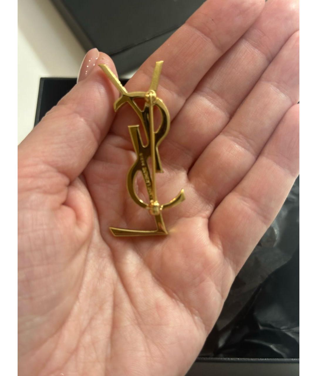 SAINT LAURENT Золотая металлическая булавка / брошь, фото 4
