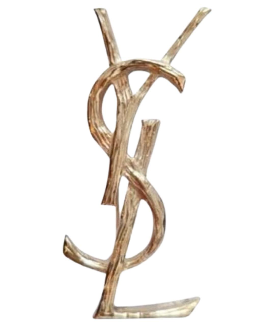 SAINT LAURENT Золотая металлическая булавка / брошь, фото 1