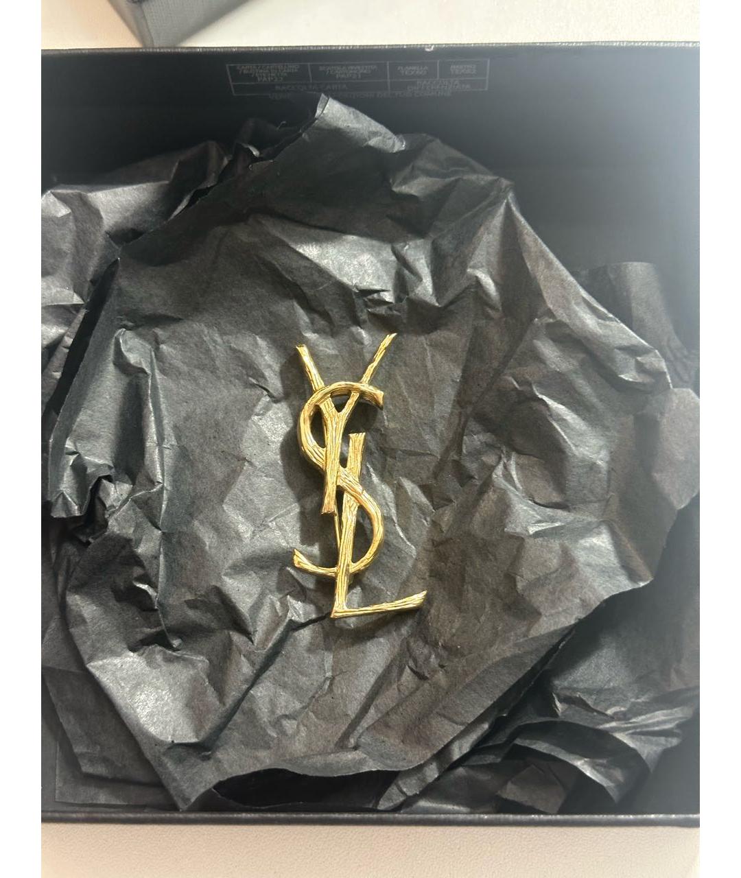 SAINT LAURENT Золотая металлическая булавка / брошь, фото 2