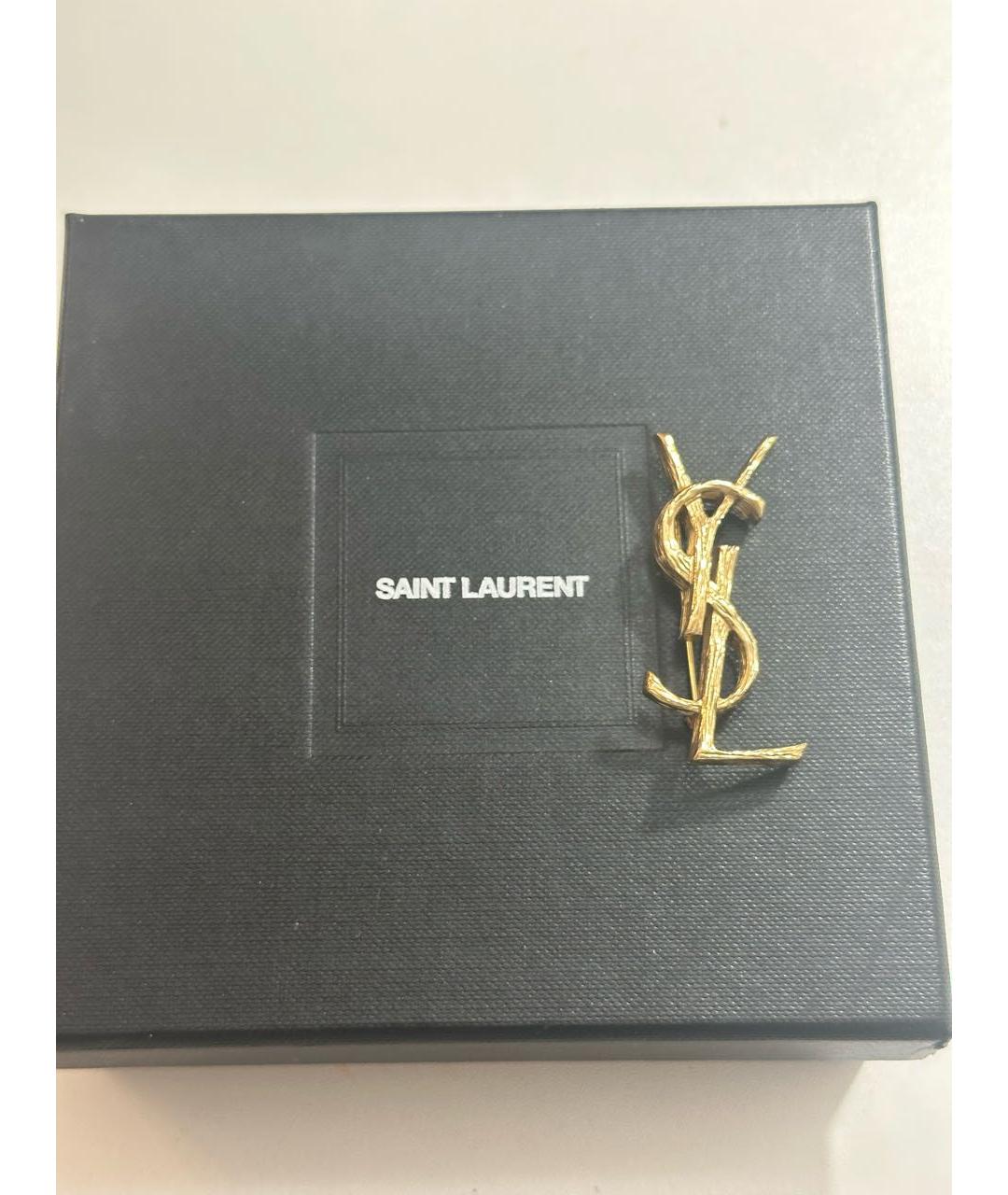 SAINT LAURENT Золотая металлическая булавка / брошь, фото 3