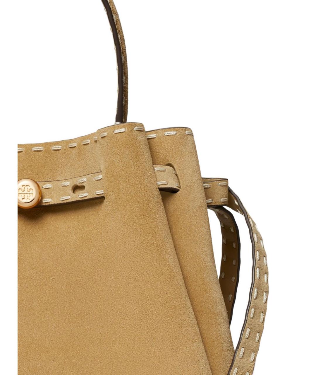 TORY BURCH Бежевая кожаная сумка через плечо, фото 2