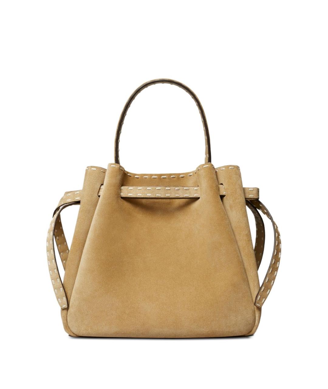 TORY BURCH Бежевая кожаная сумка через плечо, фото 6