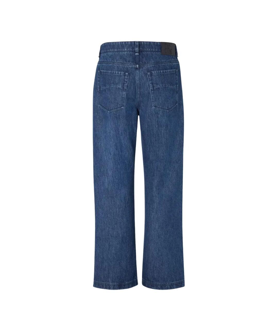 FENDI Синие хлопковые прямые джинсы, фото 2