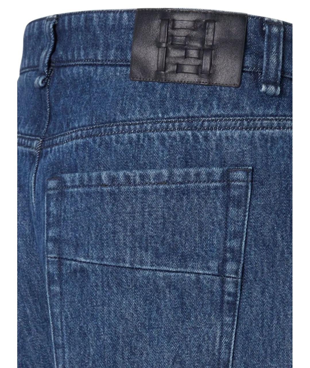 FENDI Синие хлопковые прямые джинсы, фото 3