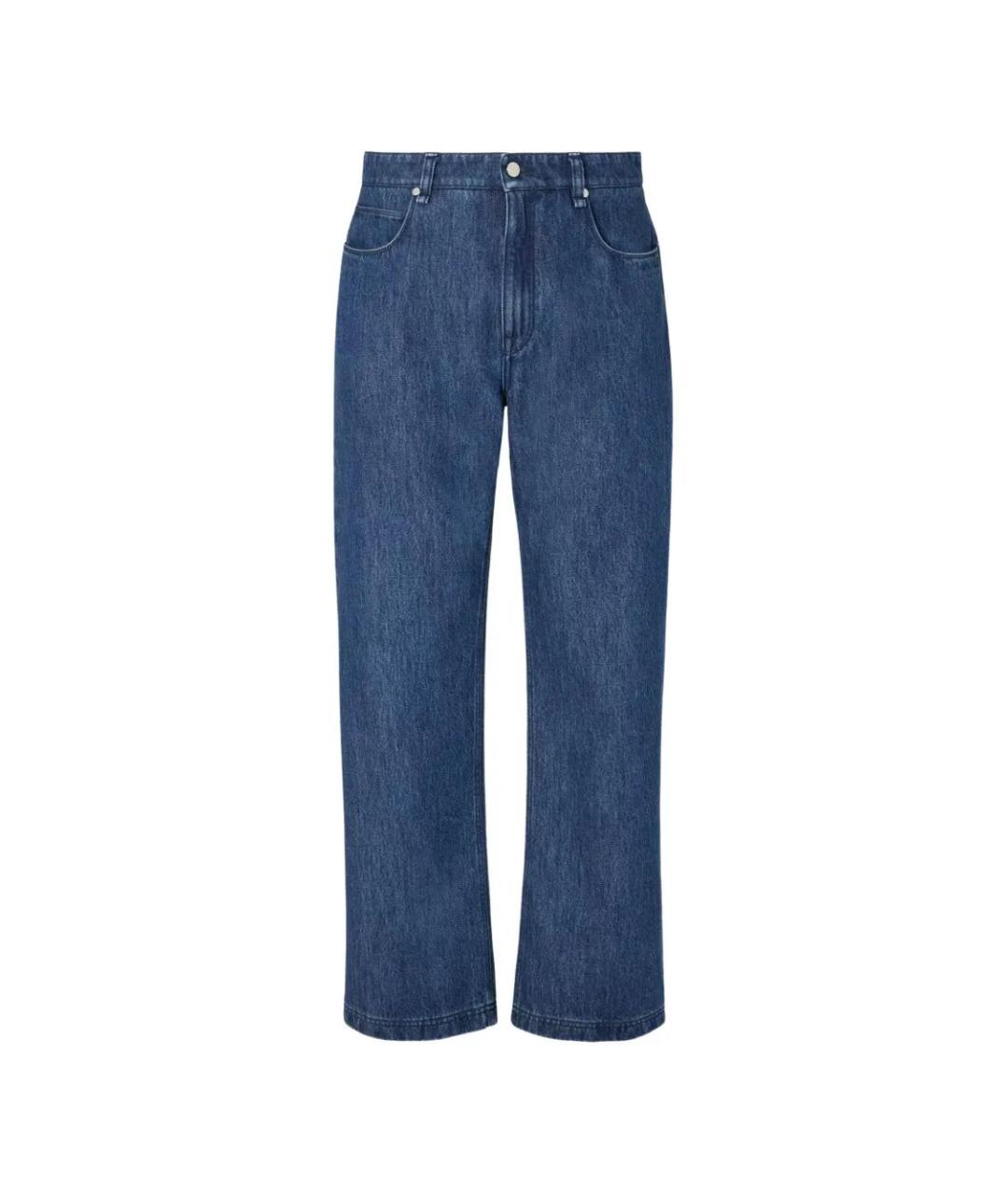 FENDI Синие хлопковые прямые джинсы, фото 1