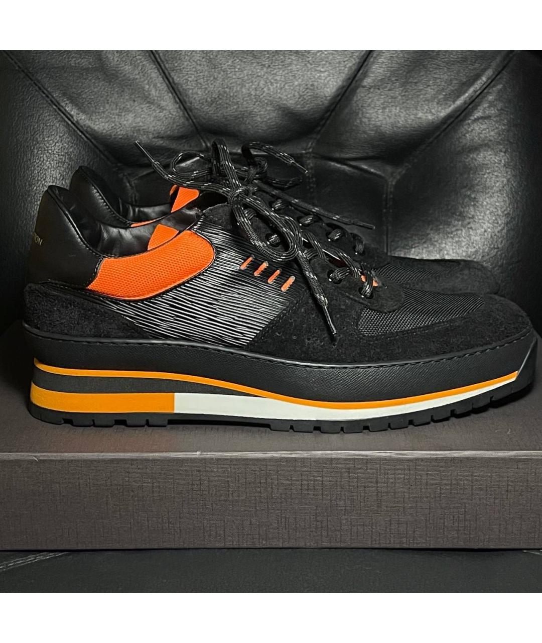 LOUIS VUITTON Черные кожаные низкие кроссовки / кеды, фото 9