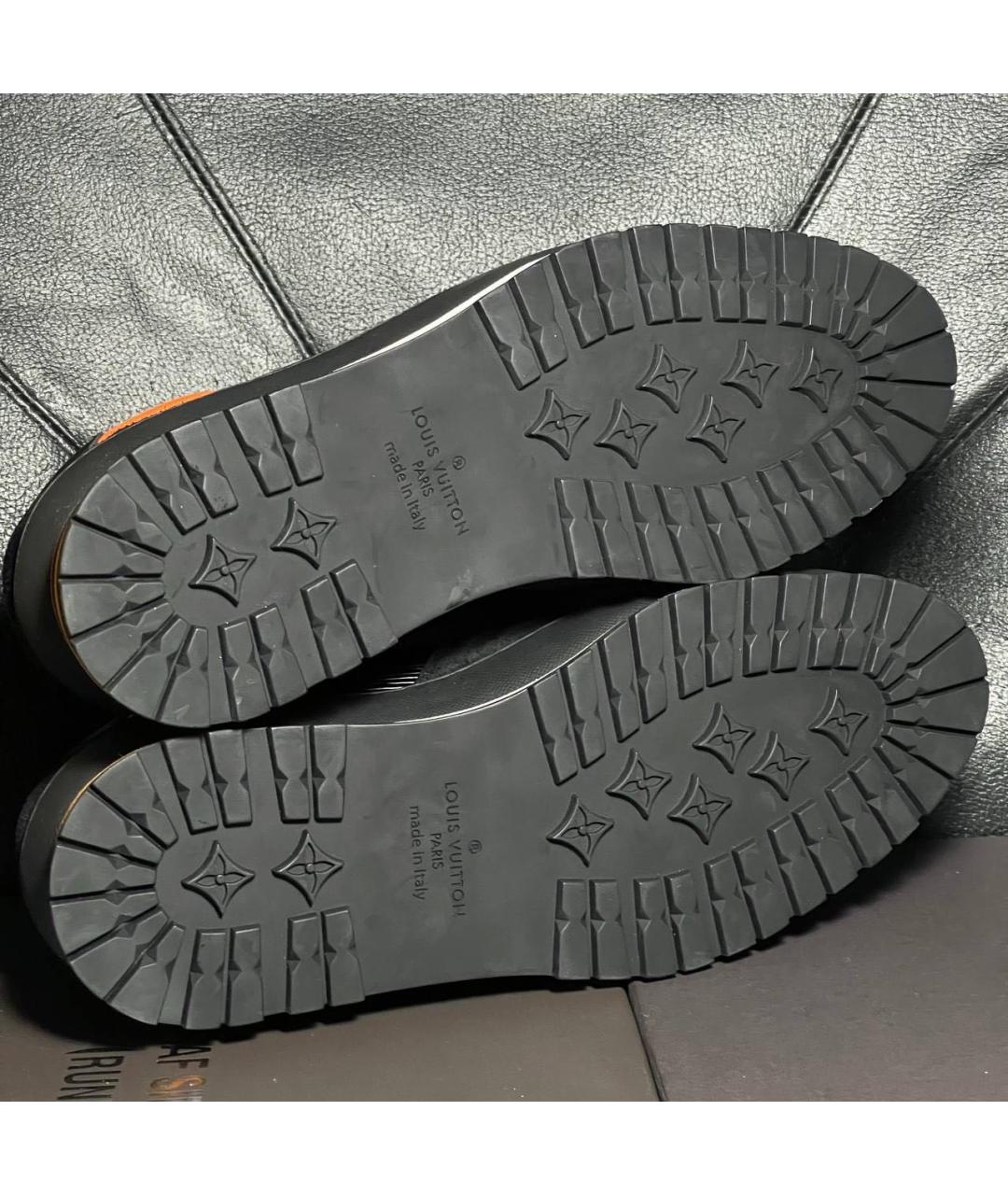 LOUIS VUITTON Черные кожаные низкие кроссовки / кеды, фото 8