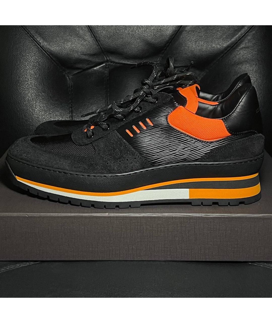 LOUIS VUITTON Черные кожаные низкие кроссовки / кеды, фото 3