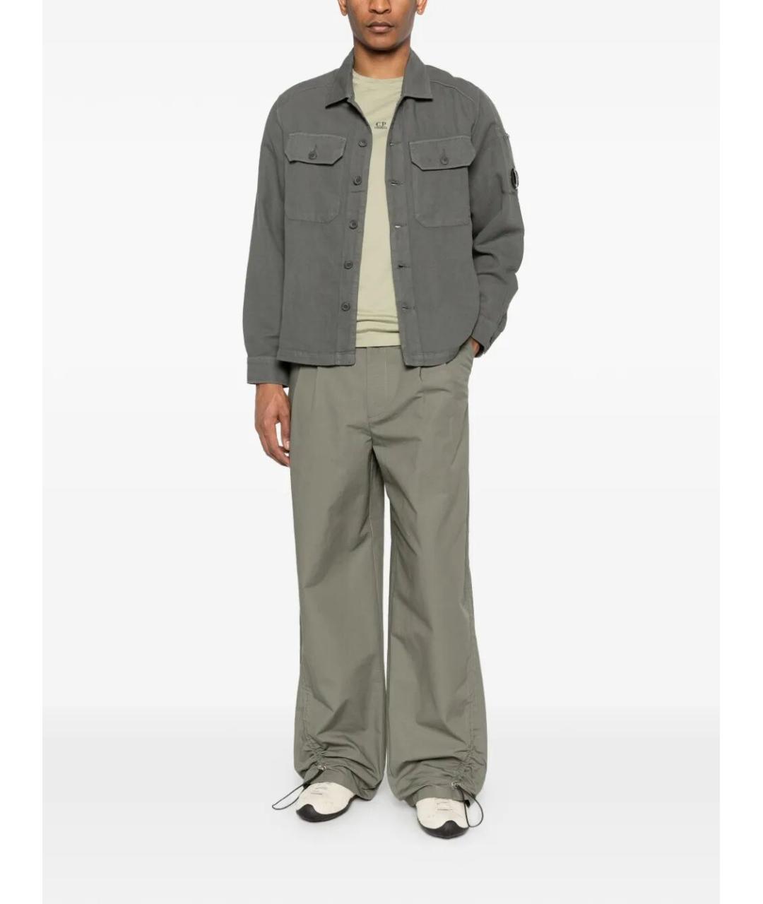 CP COMPANY Серая хлопко-лиоцелловая кэжуал рубашка, фото 2