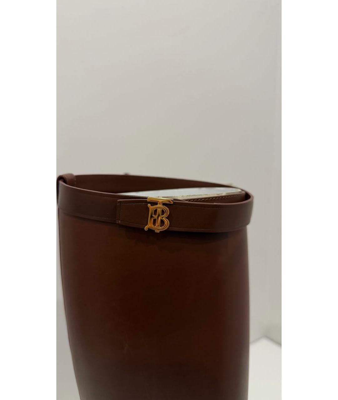 BURBERRY Коричневые кожаные сапоги, фото 7