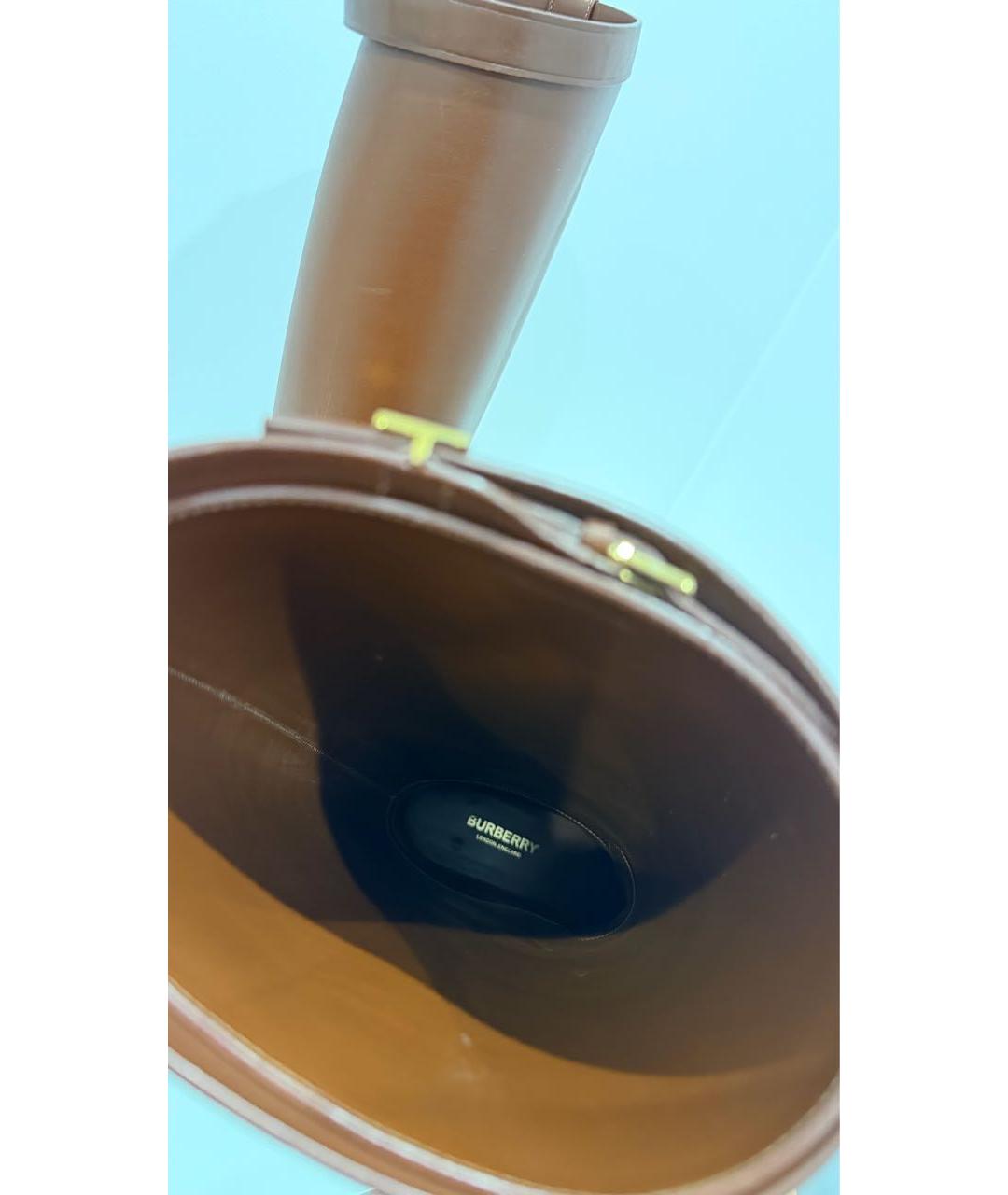 BURBERRY Коричневые кожаные сапоги, фото 5