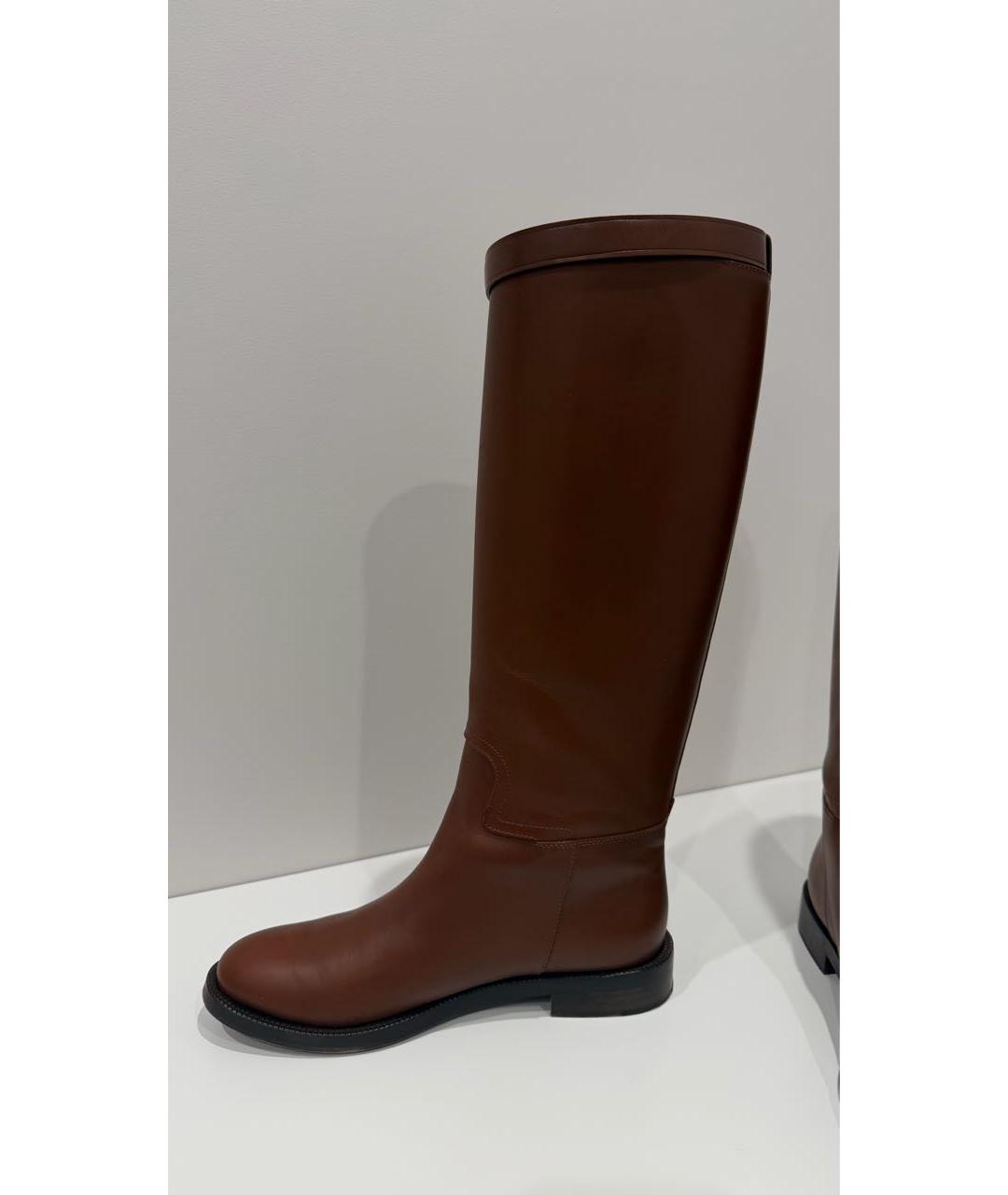 BURBERRY Коричневые кожаные сапоги, фото 9