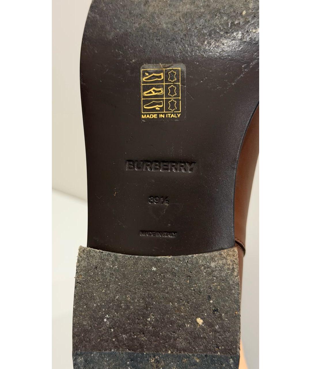 BURBERRY Коричневые кожаные сапоги, фото 6