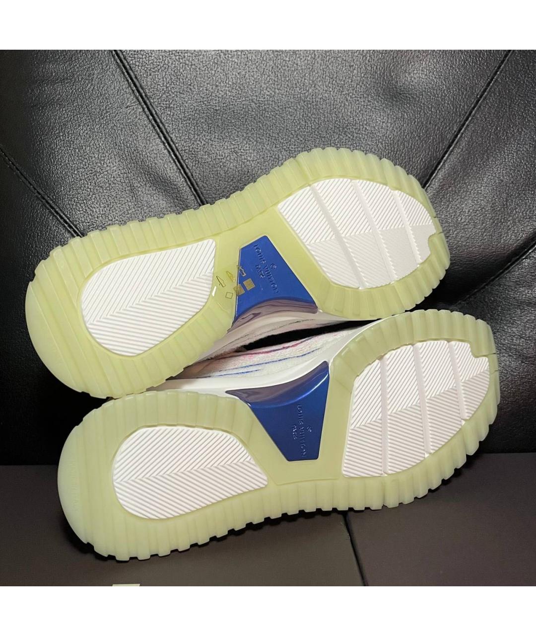 LOUIS VUITTON Белые текстильные низкие кроссовки / кеды, фото 8