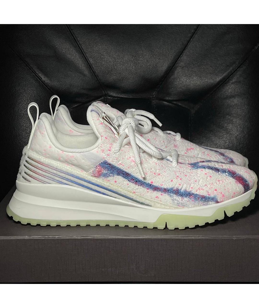 LOUIS VUITTON Белые текстильные низкие кроссовки / кеды, фото 9