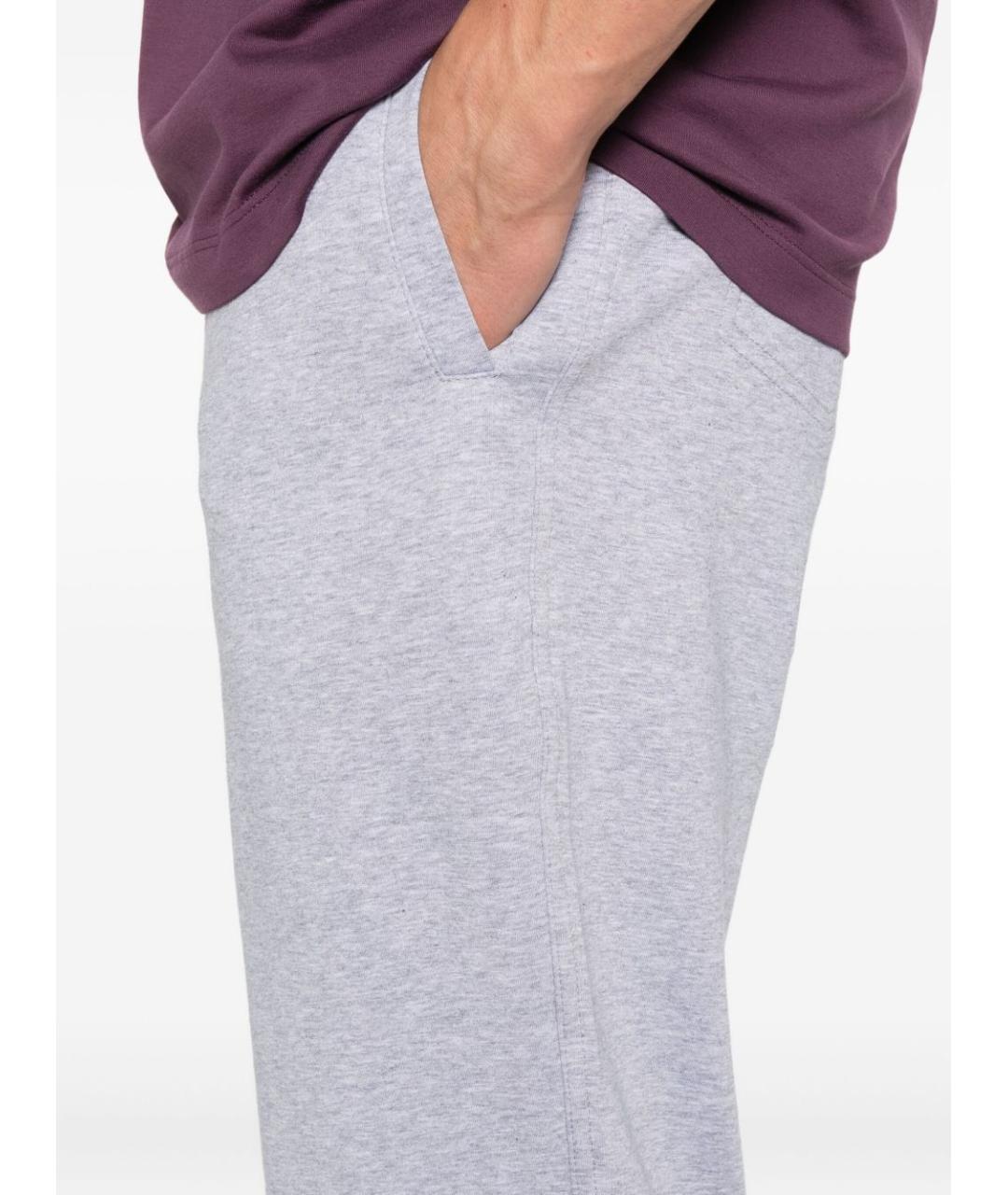 BRUNELLO CUCINELLI Серые хлопковые повседневные брюки, фото 2