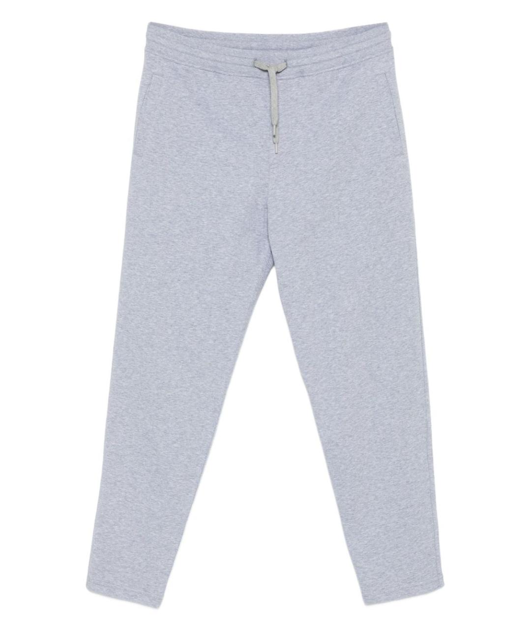 BRUNELLO CUCINELLI Серые хлопковые повседневные брюки, фото 1