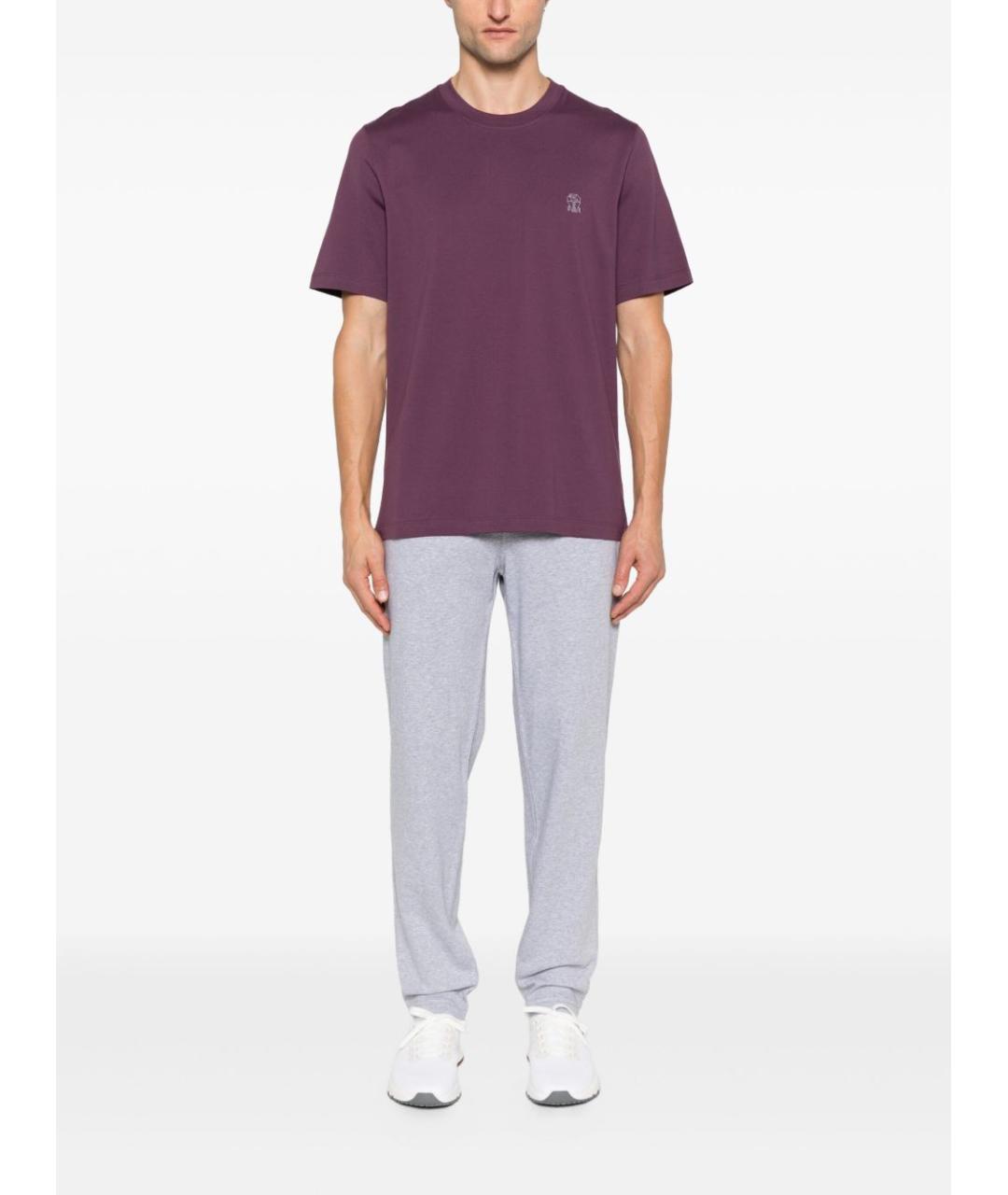 BRUNELLO CUCINELLI Серые хлопковые повседневные брюки, фото 5