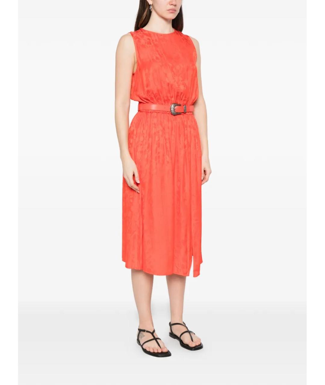 PINKO Оранжевое вискозное повседневное платье, фото 4