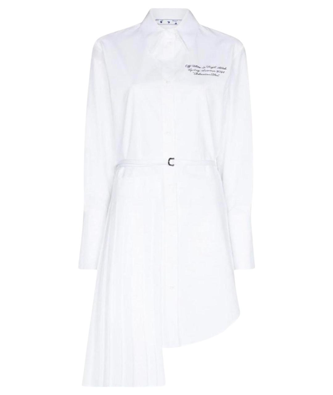 OFF-WHITE Белое хлопковое повседневное платье, фото 1