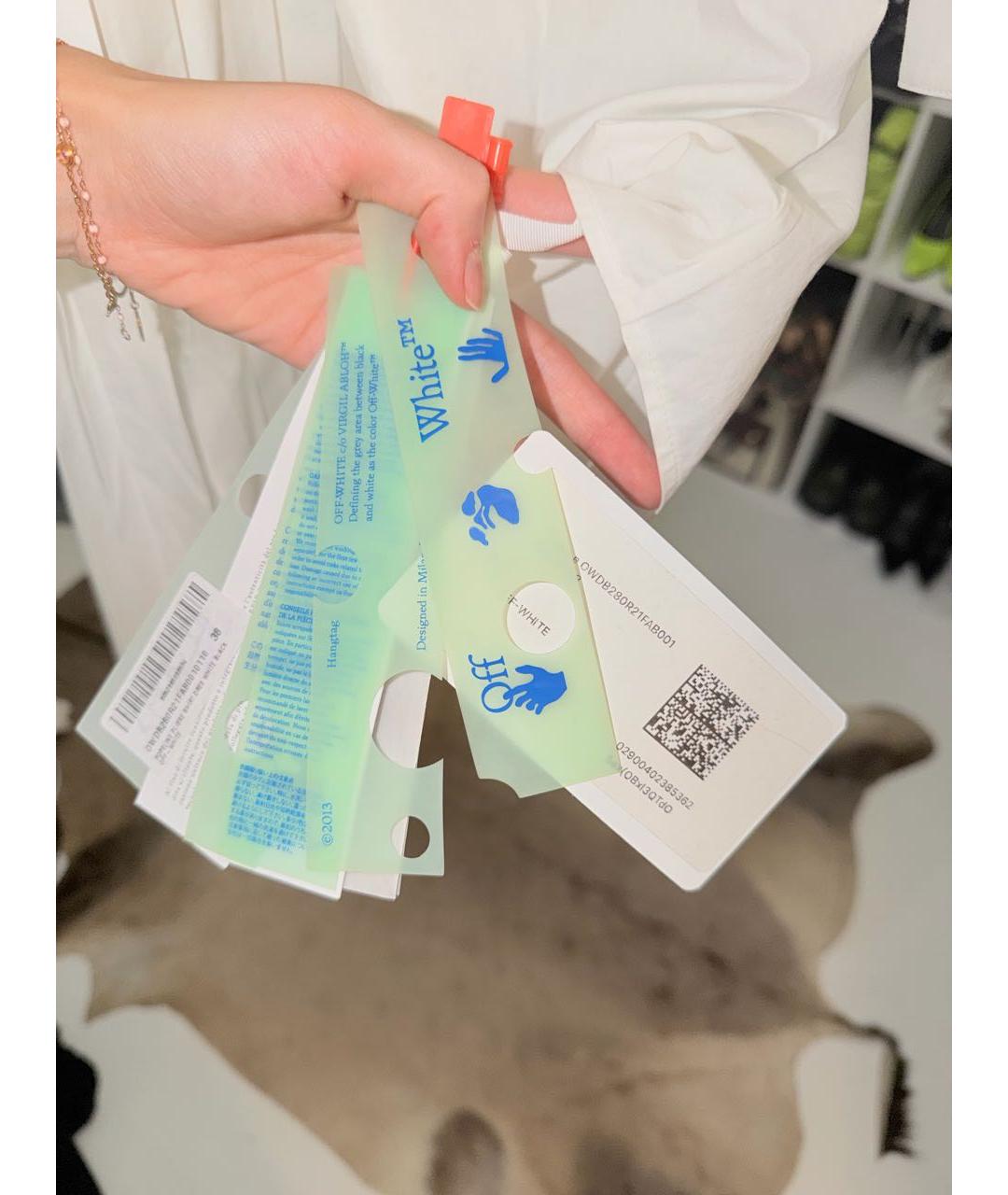 OFF-WHITE Белое хлопковое повседневное платье, фото 6