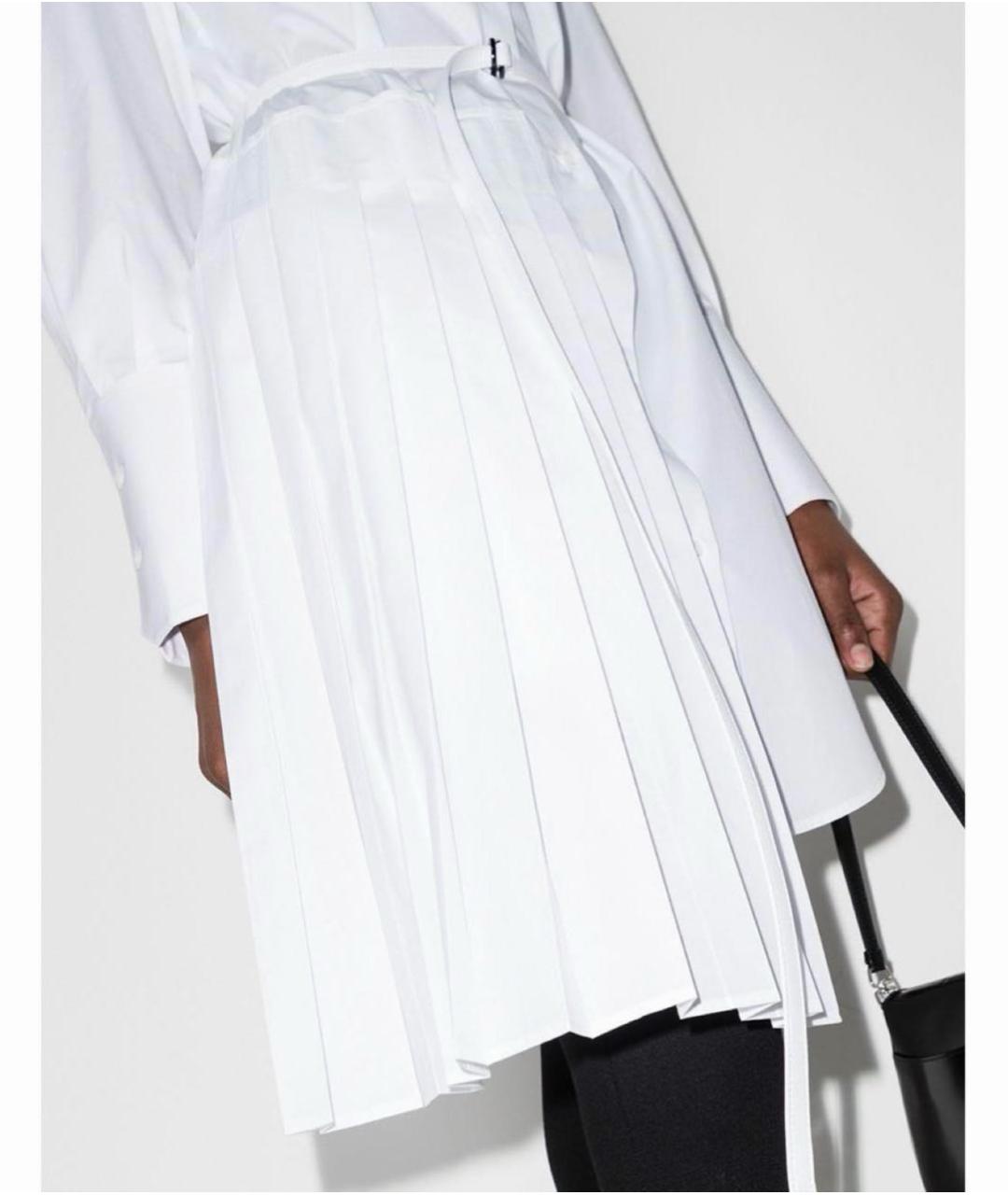 OFF-WHITE Белое хлопковое повседневное платье, фото 4