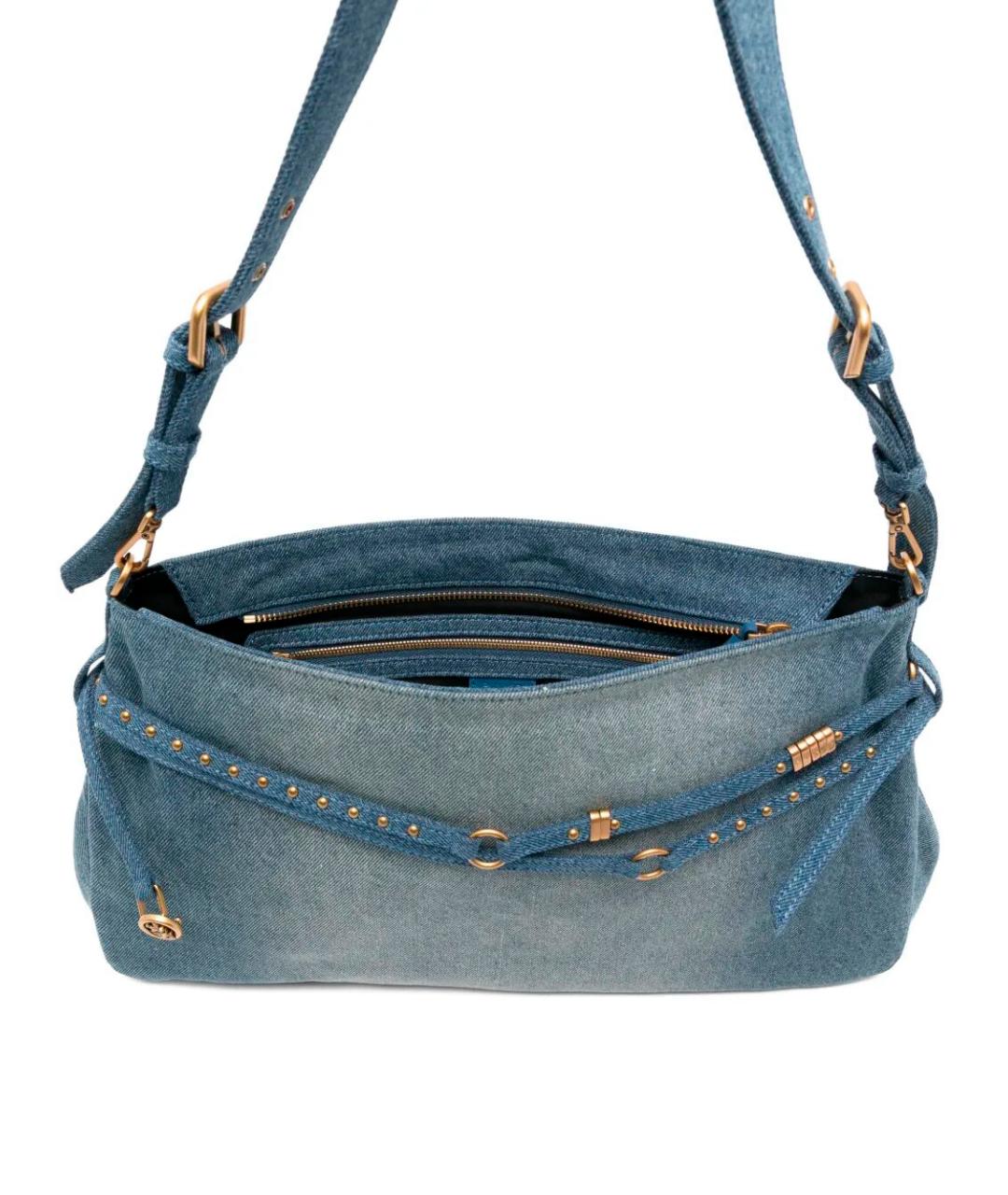 PINKO Синяя хлопковая сумка через плечо, фото 3