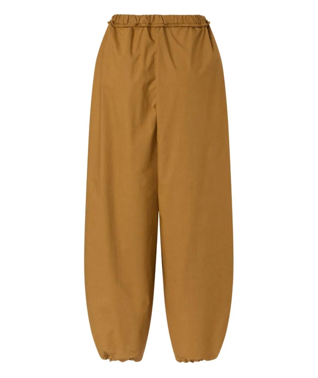 PINKO Золотые хлопковые брюки узкие, фото 2