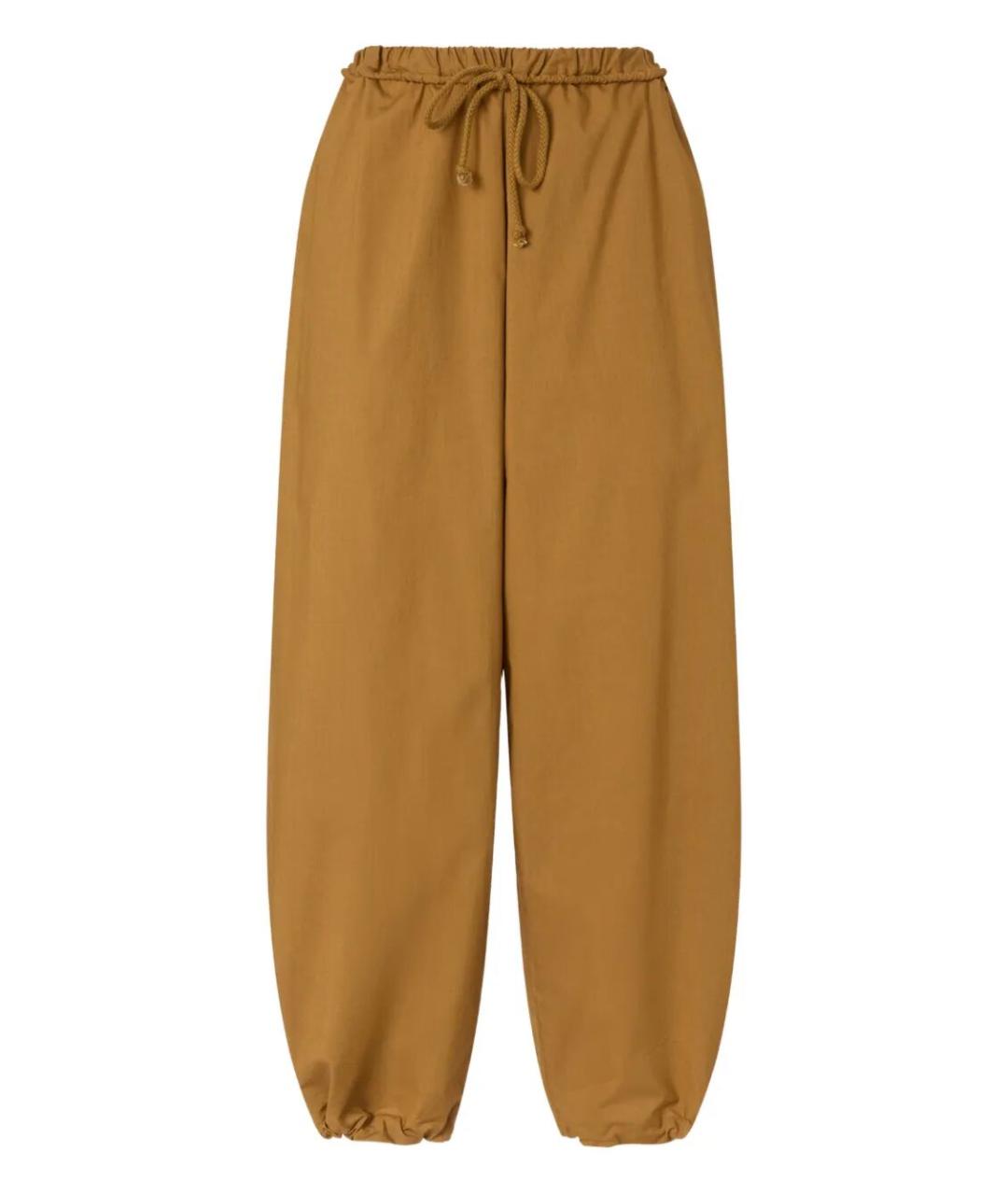 PINKO Золотые хлопковые брюки узкие, фото 1