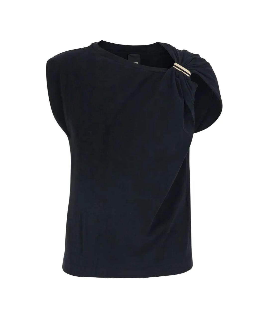 PINKO Черная хлопковая майка, фото 1