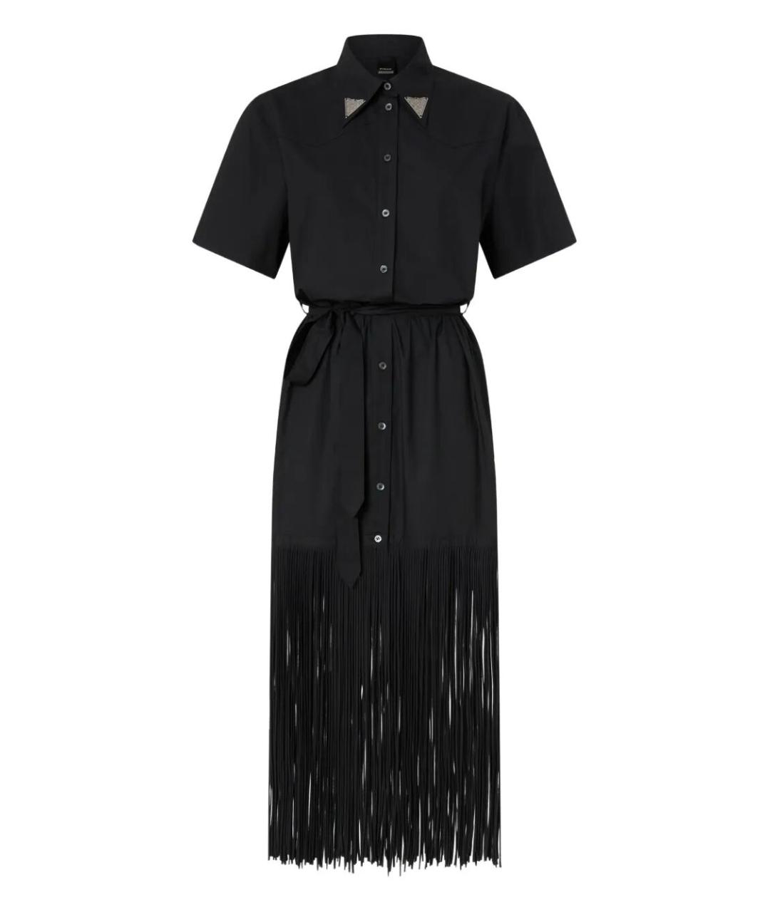 PINKO Черное хлопковое повседневное платье, фото 1