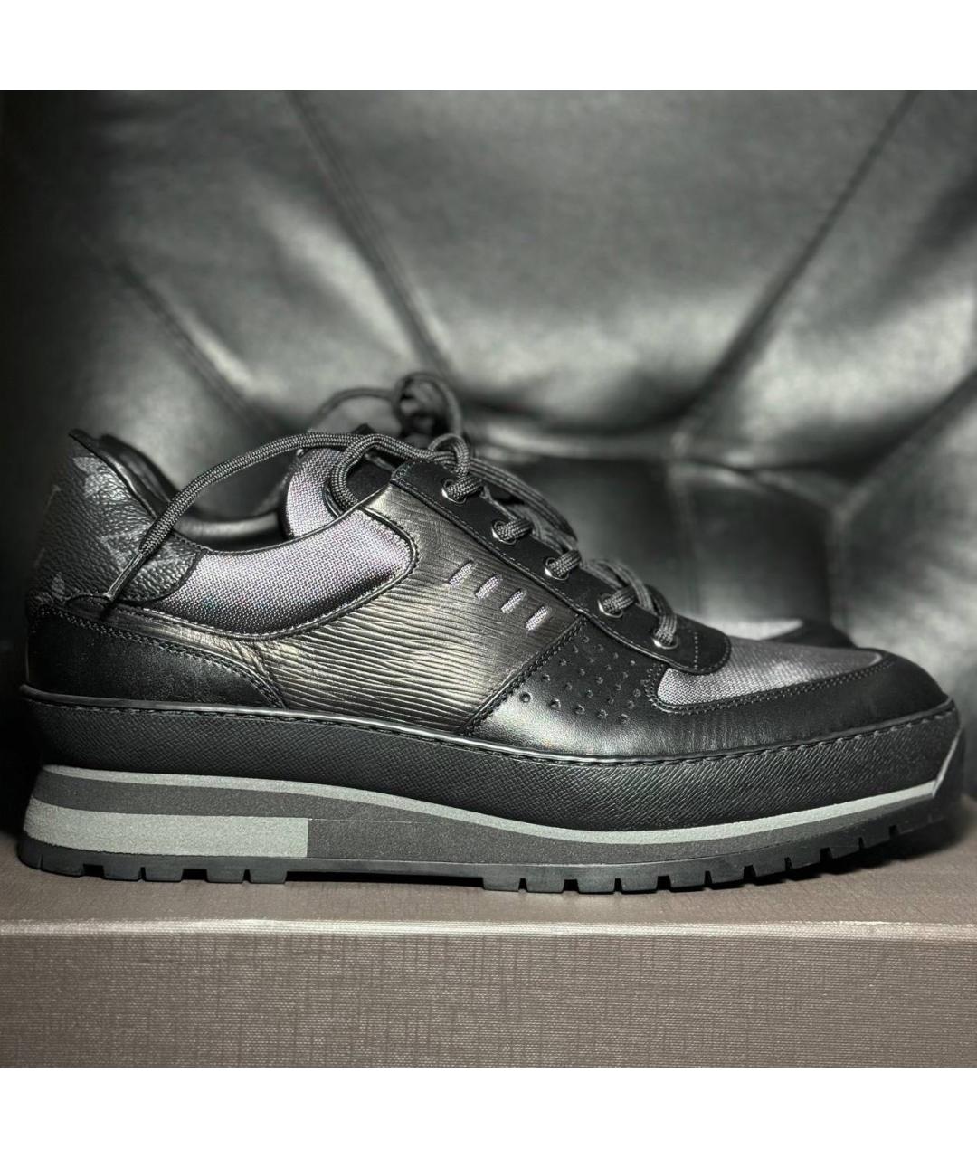 LOUIS VUITTON Черные кожаные низкие кроссовки / кеды, фото 9