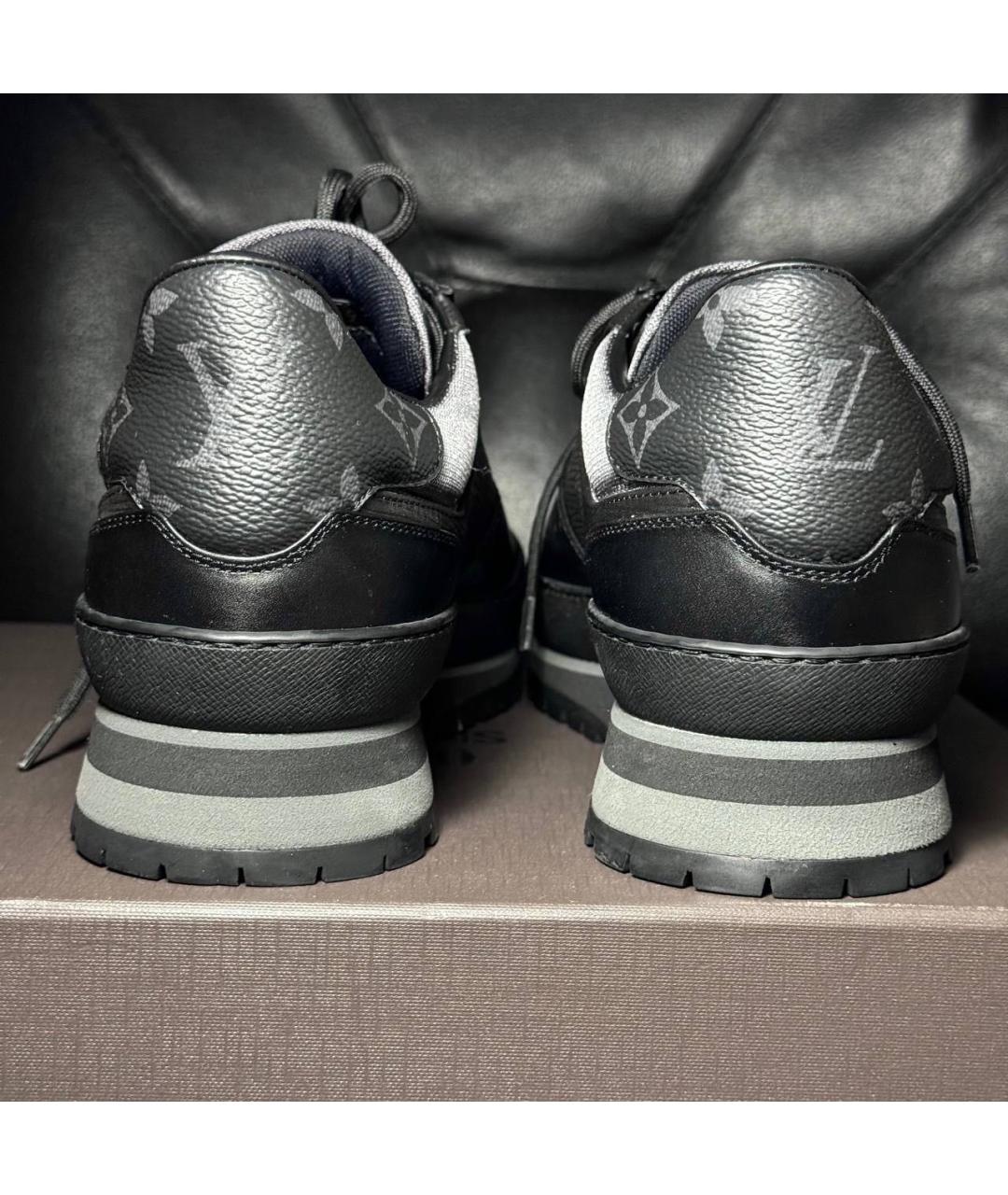 LOUIS VUITTON Черные кожаные низкие кроссовки / кеды, фото 2