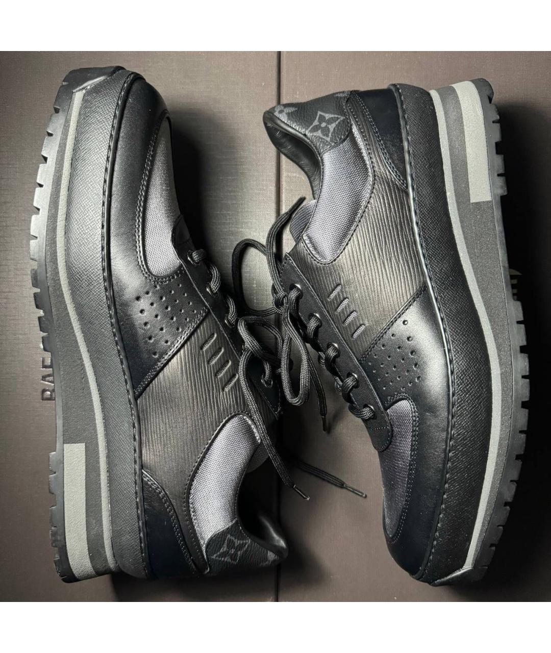 LOUIS VUITTON Черные кожаные низкие кроссовки / кеды, фото 5