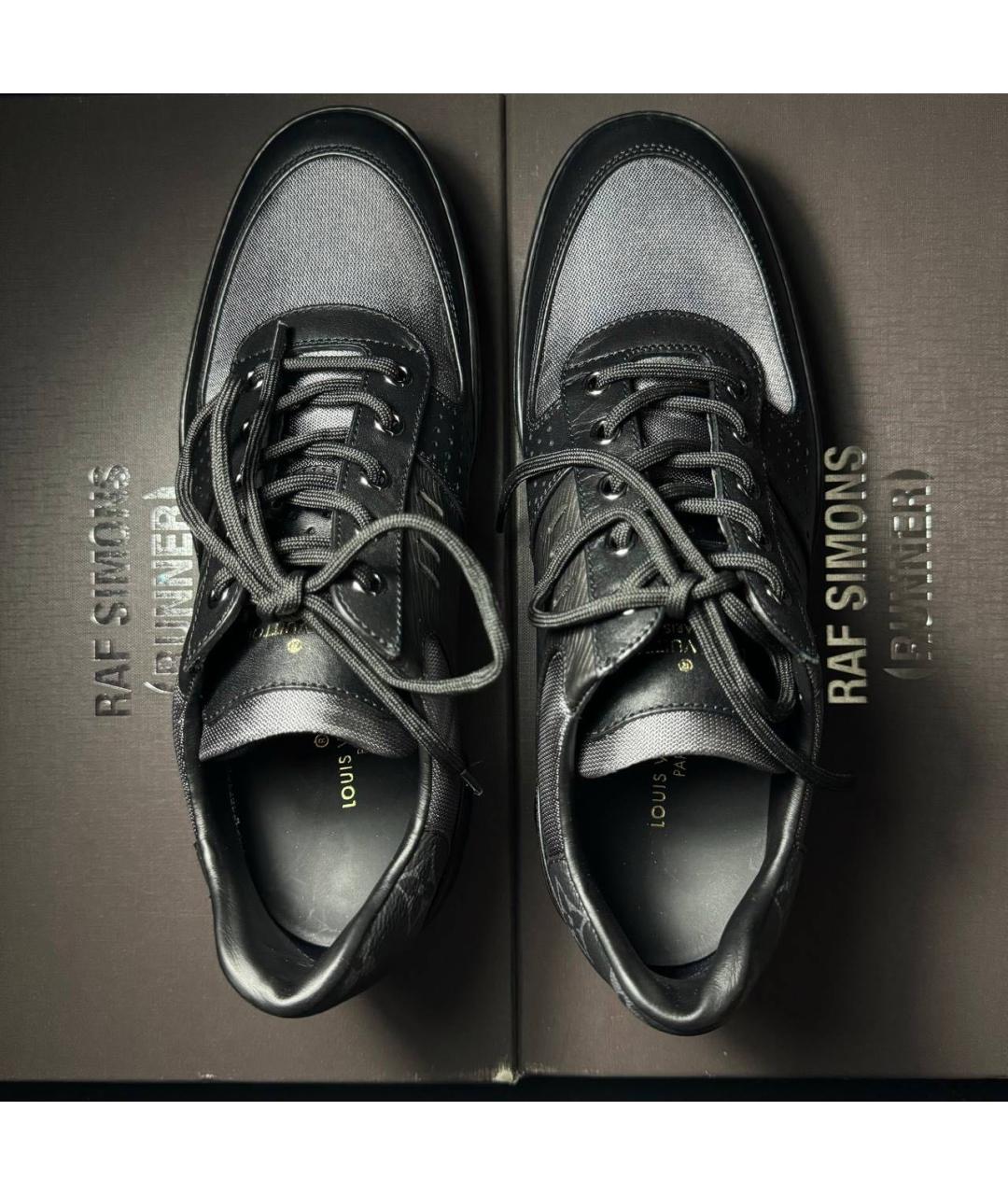 LOUIS VUITTON Черные кожаные низкие кроссовки / кеды, фото 7