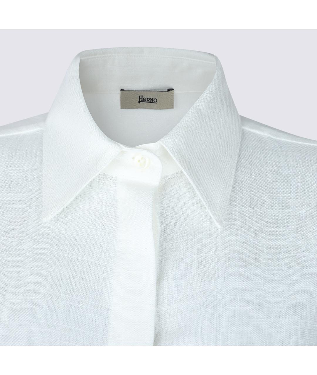 HERNO Белая льняная рубашка, фото 3