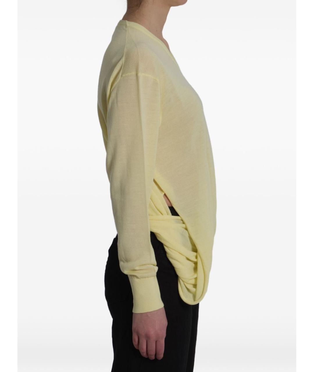 LOEWE Желтый шерстяной джемпер / свитер, фото 4