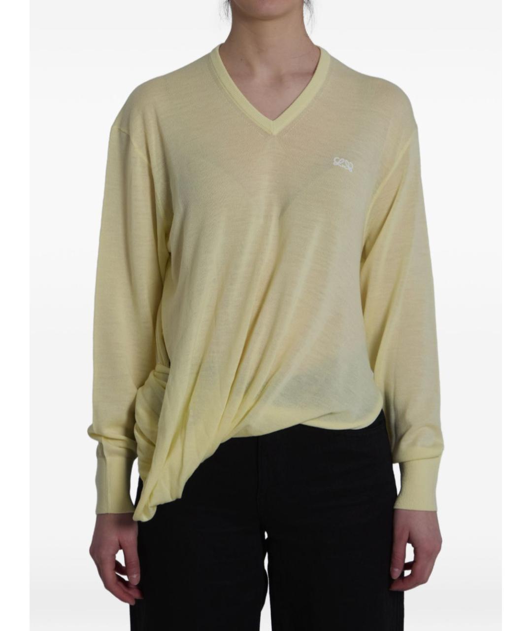 LOEWE Желтый шерстяной джемпер / свитер, фото 2