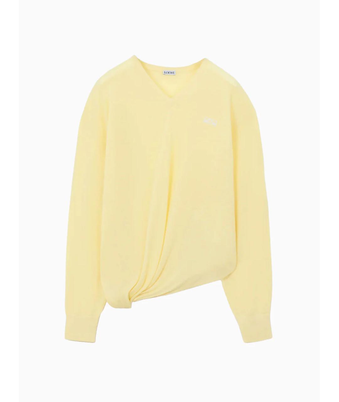 LOEWE Желтый шерстяной джемпер / свитер, фото 5