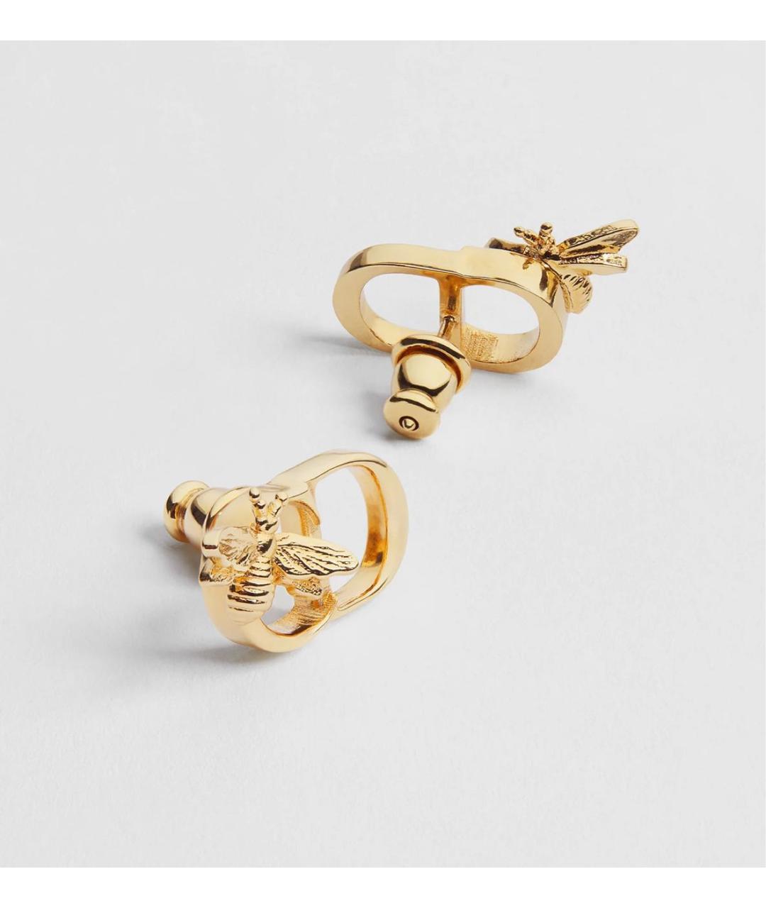 CHRISTIAN DIOR Золотые металлические серьги, фото 4