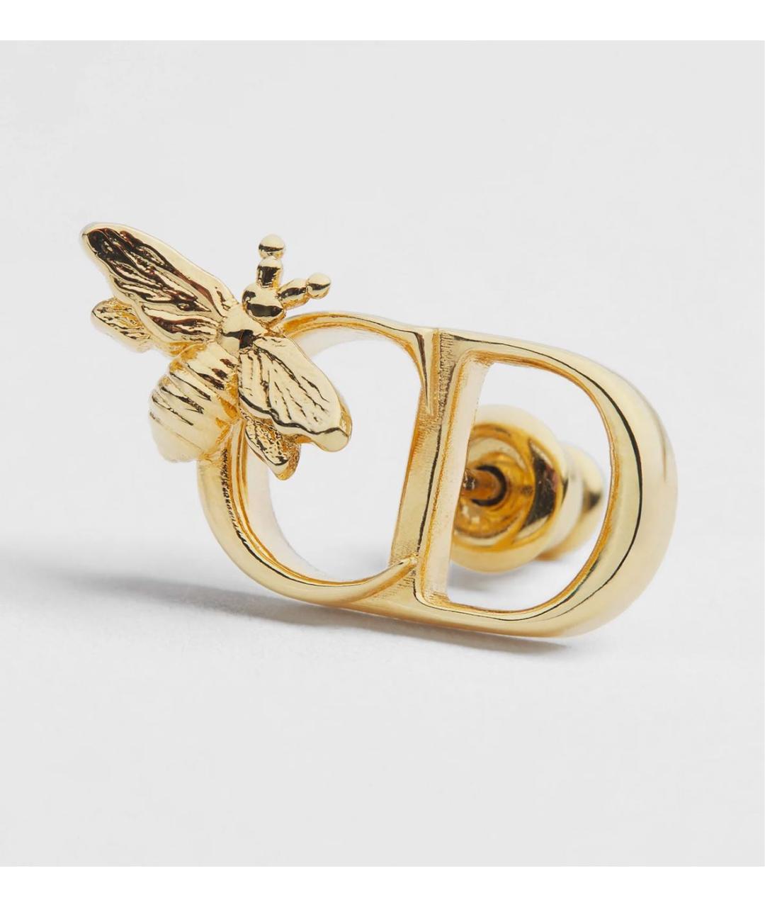 CHRISTIAN DIOR Золотые металлические серьги, фото 5