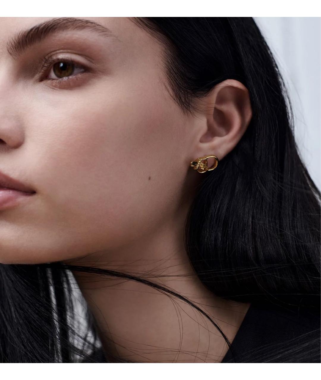 CHRISTIAN DIOR Золотые металлические серьги, фото 2