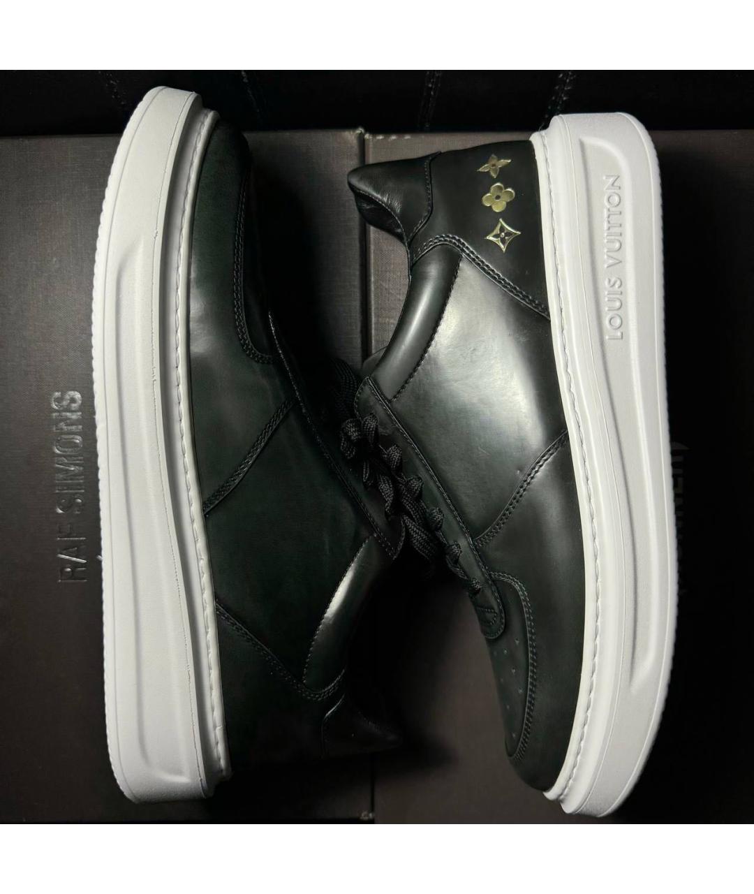 LOUIS VUITTON Черные кожаные низкие кроссовки / кеды, фото 5