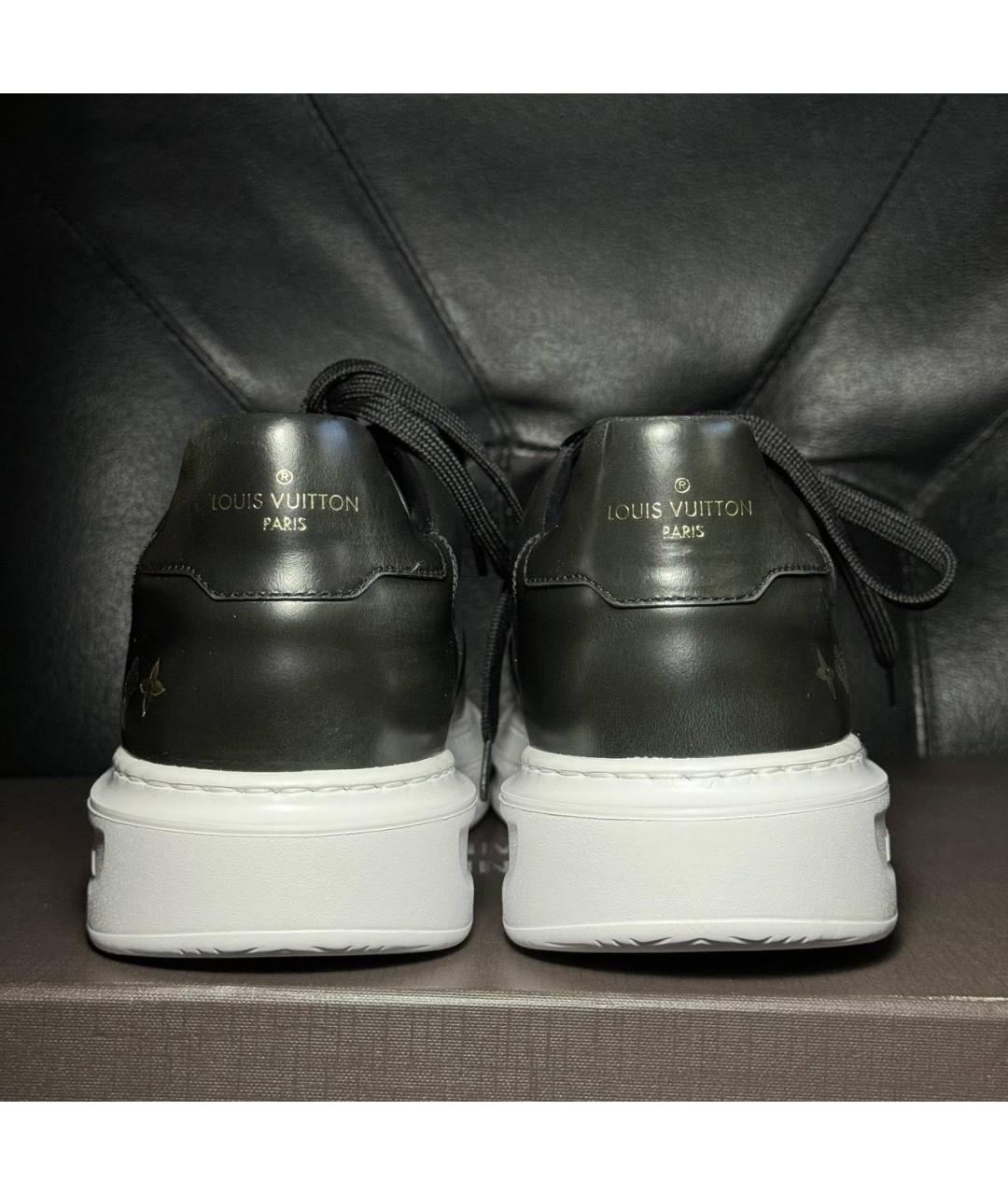 LOUIS VUITTON Черные кожаные кроссовки, фото 2